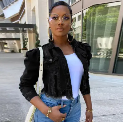 Women Fashion Rick Denim Jacket