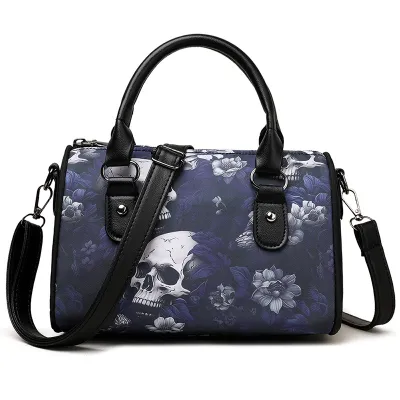 Women Fashion Halloween Skull Printed Oxford Cloth Large Capacity Handbag