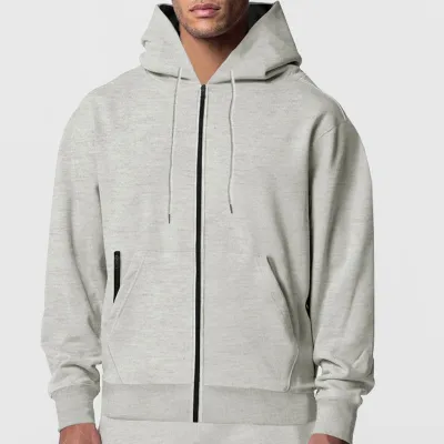 Men'S Fashion Casual Autumn And Winter Solid Color Fleece Warm Long Sleeve Hoodies