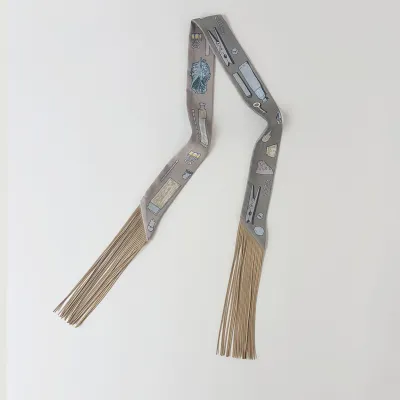 Fashion Print Long Tassel Ribbon Bag Accessories