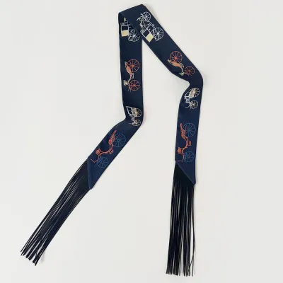 Fashion Print Long Tassel Ribbon Bag Accessories