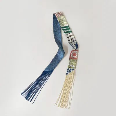 Fashion Print Long Tassel Ribbon Bag Accessories