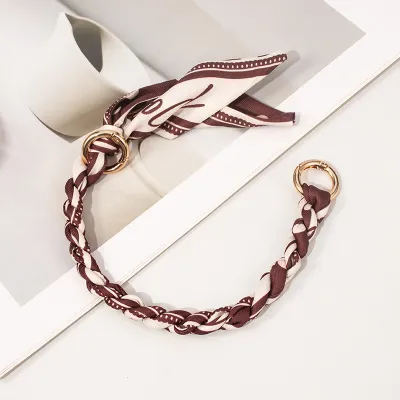 Fashion Silk Scarf Woven Hand Strap Bag Accessories