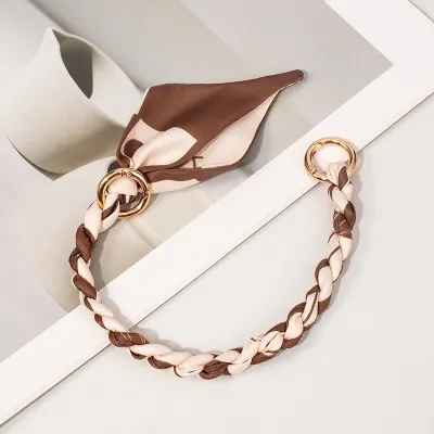 Fashion Silk Scarf Woven Hand Strap Bag Accessories