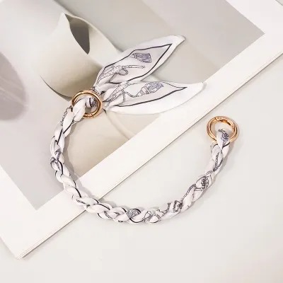 Fashion Silk Scarf Woven Hand Strap Bag Accessories