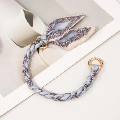 Fashion Silk Scarf Woven Hand Strap Bag Accessories