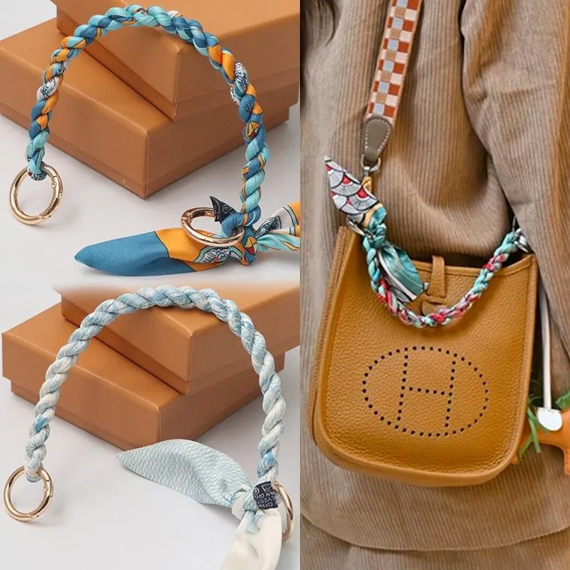Fashion Silk Scarf Woven Hand Strap Bag Accessories
