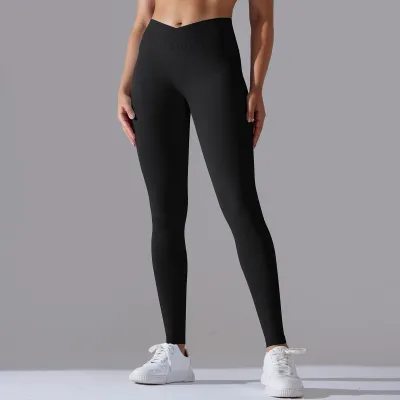Women Fashion Solid Color Seamless Tight High Waist Breathable Quick-Drying Yoga Sports Leggings