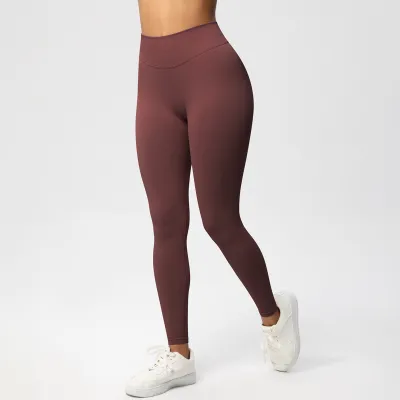 Women Fashion Solid Color Tight Seamless Yoga Sports Leggings