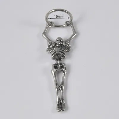 Halloween Stainless Steel Skull Round Closed Earrings 2pcs/Set