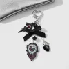 Black Big Eye Cross Heart Keychain