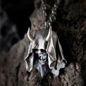 Halloween Gothic Fangs Devil Mask Pendant Skull Necklace