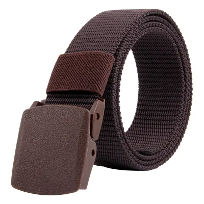 Fashion Casual Solid Color Plastic Buckle Nylon Quick-Drying Durable Canvas Belt