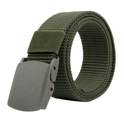Fashion Casual Solid Color Plastic Buckle Nylon Quick-Drying Durable Canvas Belt