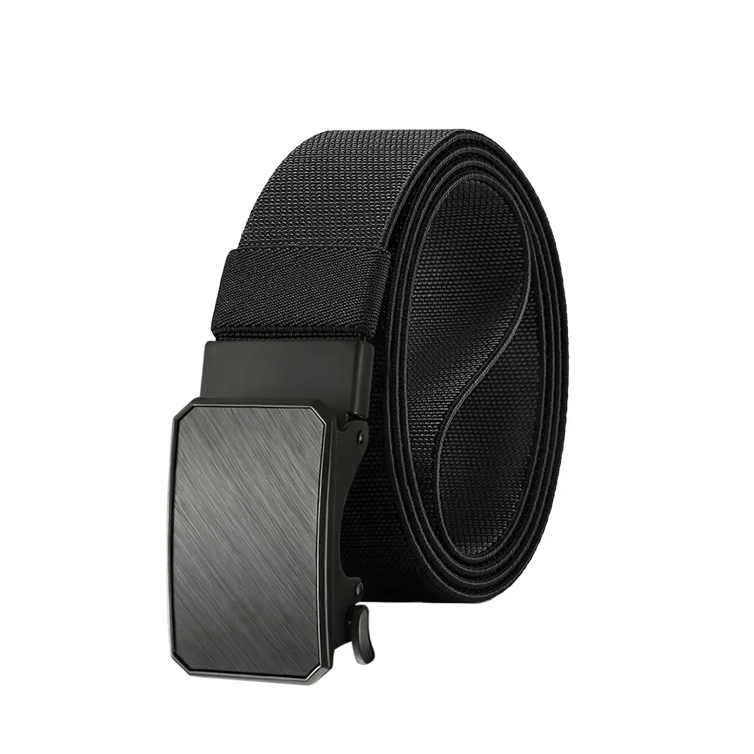 Fashion Casual Solid Color Woven Thickened Elastic Automatic Buckle Belt