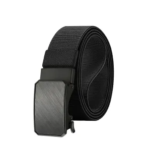 Fashion Casual Solid Color Woven Thickened Elastic Automatic Buckle Belt