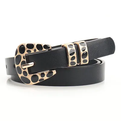 Women Fashion Leopard Alloy Buckle Belt