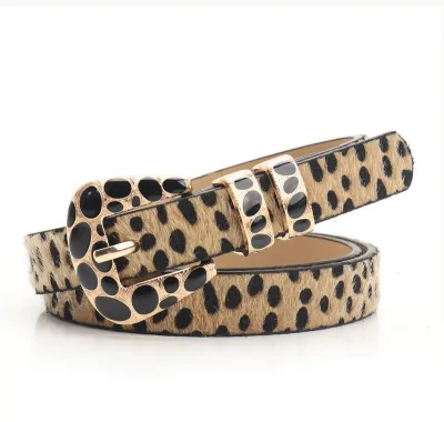 Women Fashion Leopard Alloy Buckle Belt