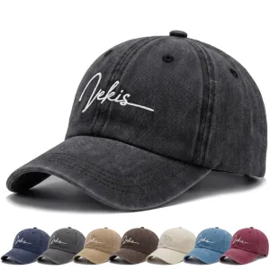 Fashion Casual Retro Washed Letter Embroidered Baseball Cap