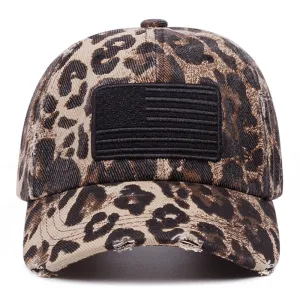 Fashion Casual Leopard Washed Cotton Baseball Cap