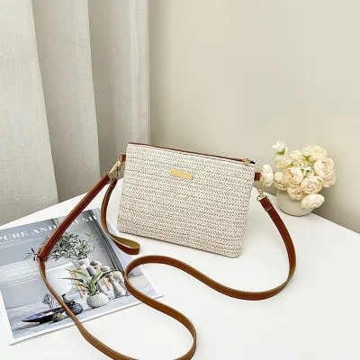 Simple Mini Square Straw Crossbody Bag