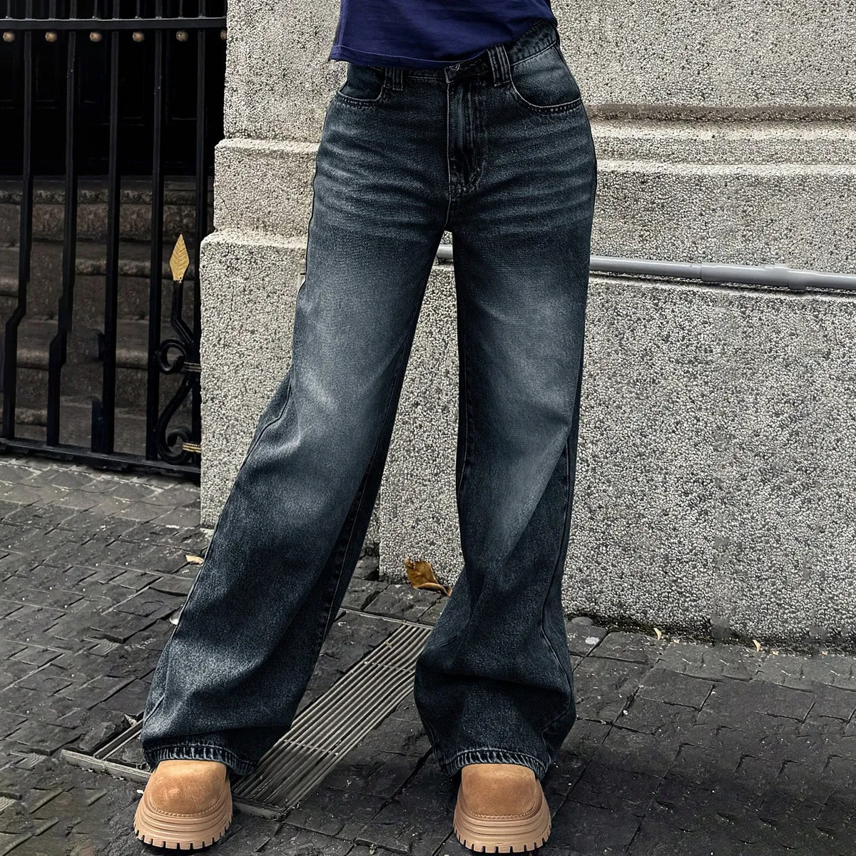 Women'S Fashion Casual Loose Straight Jeans