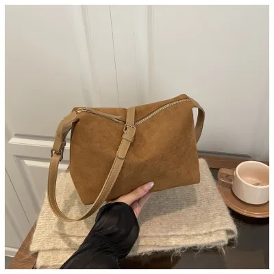 Women Fashion Casual Autumn And Winter Suede Simple Shoulder Bag