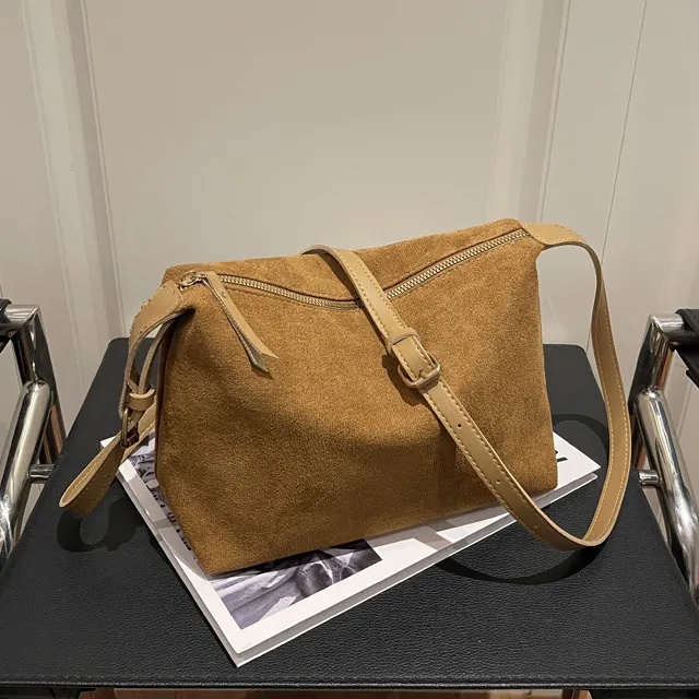 Women Fashion Casual Autumn And Winter Suede Simple Shoulder Bag