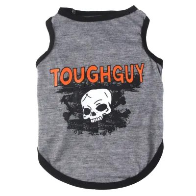 Halloween Street Punk Spring And Summer Breathable Thin Skull Pet Clothing