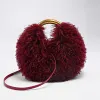 Burgundy Tan Goat Cheese Bag