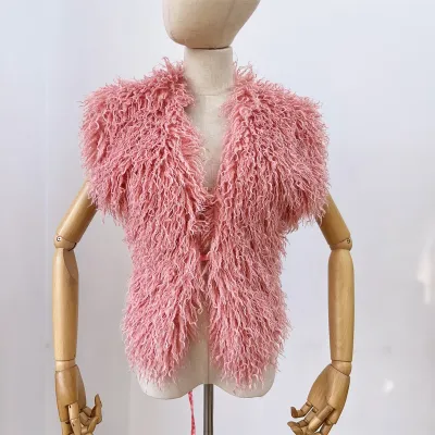 Women Fashion Plush Sleeveless Faux Fur Vest