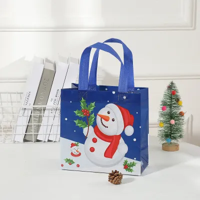 Christmas Gift Non-Woven Portable Foldable Shopping Waterproof Gift Packaging Bag 12pcs/Pack