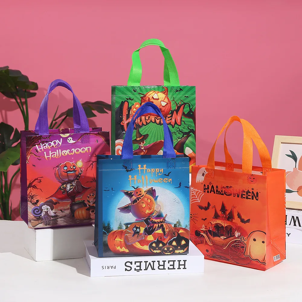 Halloween Printed Non-Woven Party Candy Gift Packaging Bag 12pcs/Pack