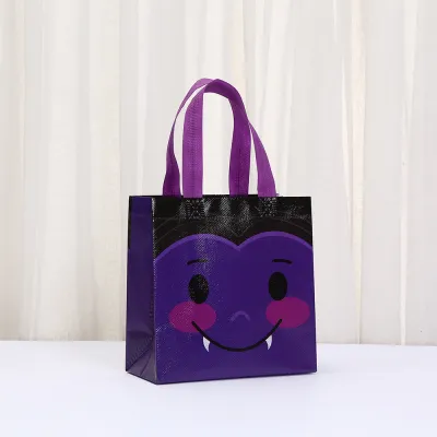 Halloween Cartoon Funny Non-Woven Folding Waterproof Bag Holiday Gift Bag 12pcs/Pack
