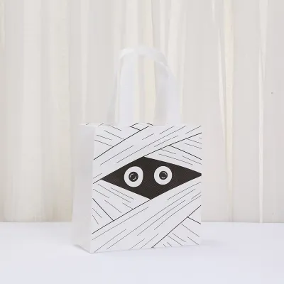 Halloween Cartoon Funny Non-Woven Folding Waterproof Bag Holiday Gift Bag 12pcs/Pack