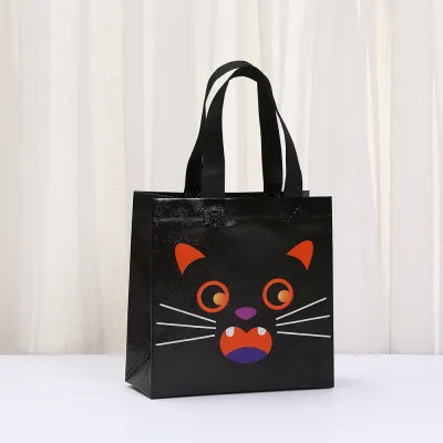 Halloween Cartoon Funny Non-Woven Folding Waterproof Bag Holiday Gift Bag 12pcs/Pack