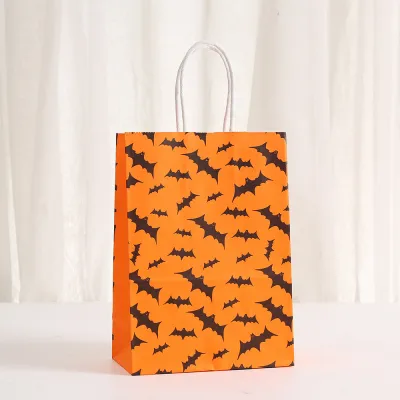 Halloween Bag Day Of The Dead Pumpkin Bat Candy Bag Hand Gift Paper Bag 12pcs/pack