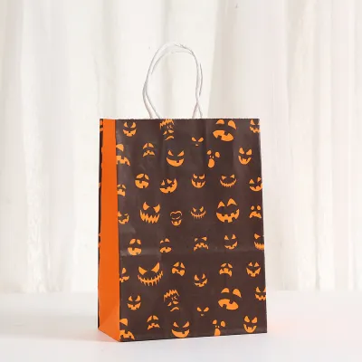 Halloween Bag Day Of The Dead Pumpkin Bat Candy Bag Hand Gift Paper Bag 12pcs/pack
