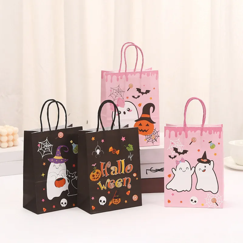 Halloween Cartoon Pumpkin Ghost Packaging Bag Creative Cute Gift Bag 12pcs/Pack