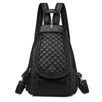 Women Fashion Casual Multi-Functional Pu Soft Leather Backpack