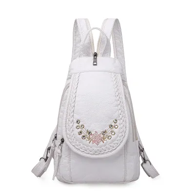 Women Fashion Casual Multi-Functional Pu Soft Leather Backpack