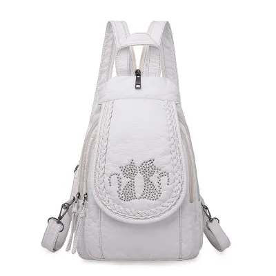 Women Fashion Casual Multi-Functional Pu Soft Leather Backpack