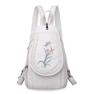 Women Fashion Casual Multi-Functional Pu Soft Leather Backpack