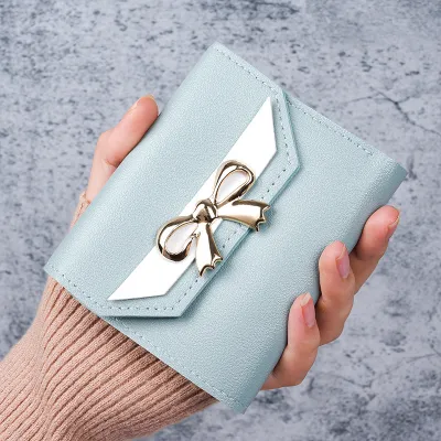 Women'S Fashion Casual Short Bow Decoration Multi Card Wallet