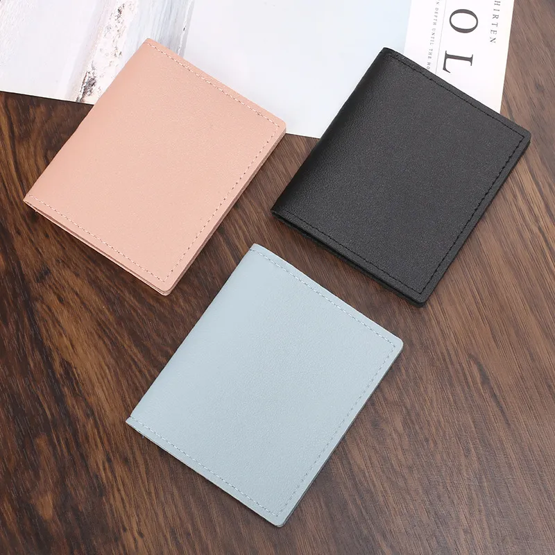 Women'S Fashion Simple Solid Color Ultra-Thin Card Holder Wallet