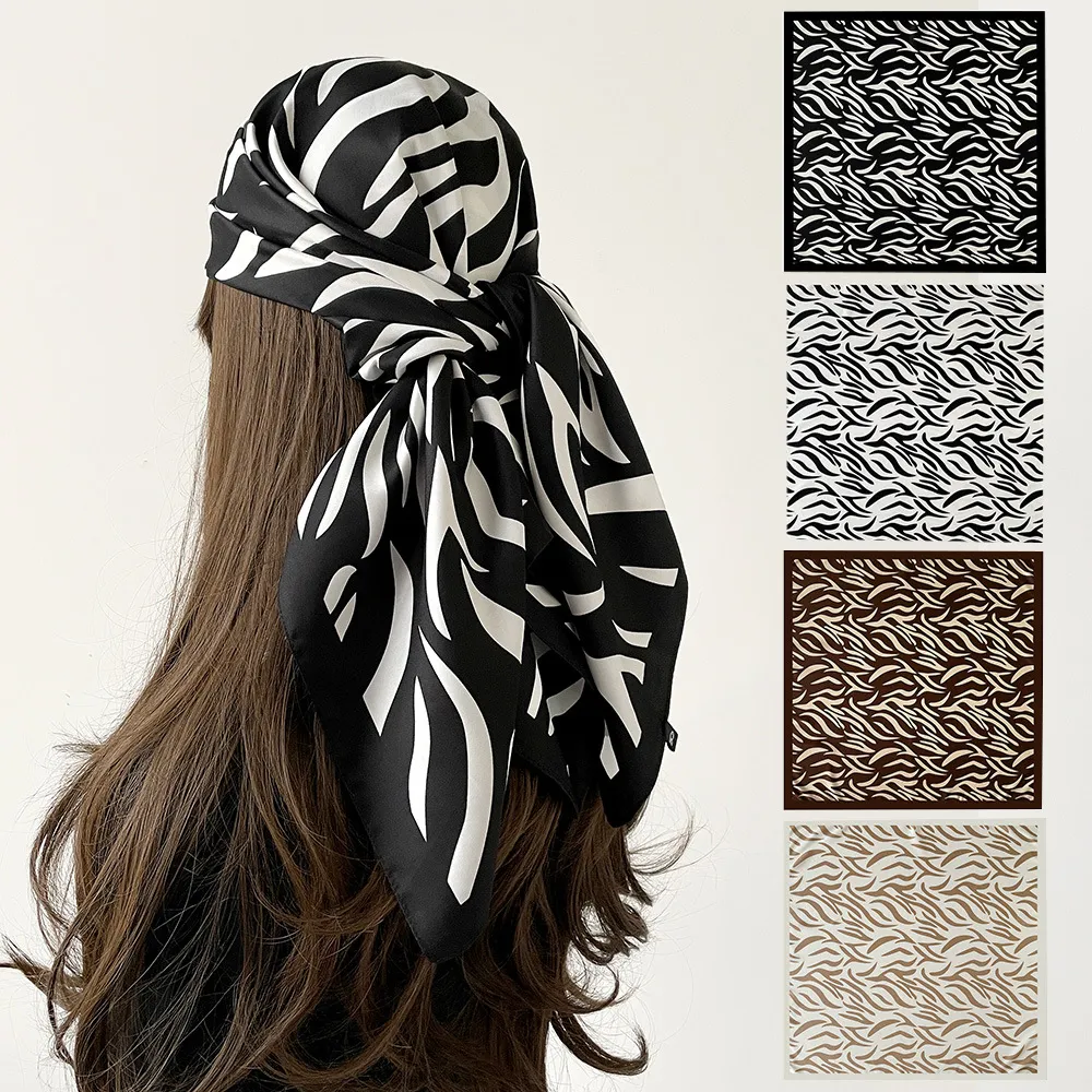 Women Fashion Casual Animal Stripe 90cm Square Scarf