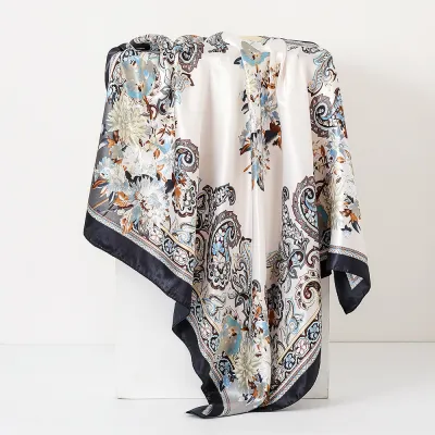 Women Fashion Casual Cashew-Print Silk 90cm Square Scarf