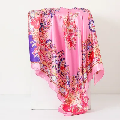 Women Fashion Casual Cashew-Print Silk 90cm Square Scarf