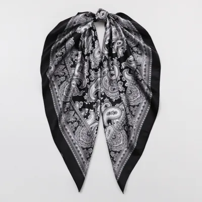 Women Fashion Casual Retro Cashew Printed 90cm Square Silk Scarf