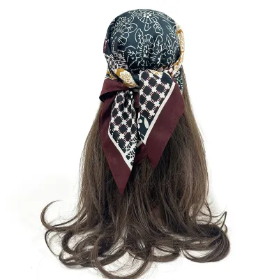 Women Fashion Casual Printed Cotton And Linen Square Scarf